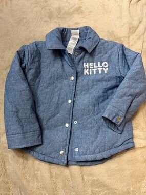 Hello Kitty Blue Quilted Denim-Style Jacket